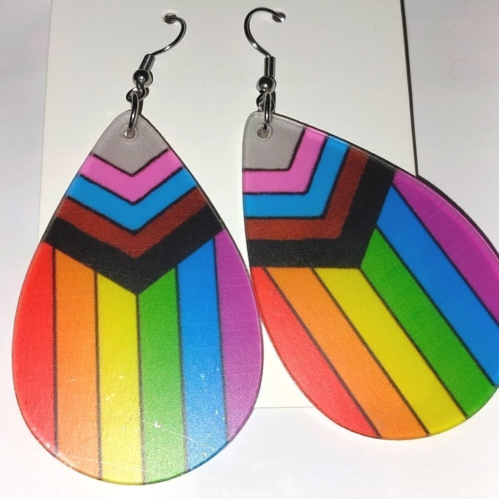 Pride Rainbow Dangle earrings For Adults - Picture 6 of 6